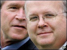 Karl Rove junto a ex presidente estadounidense George W. Bush