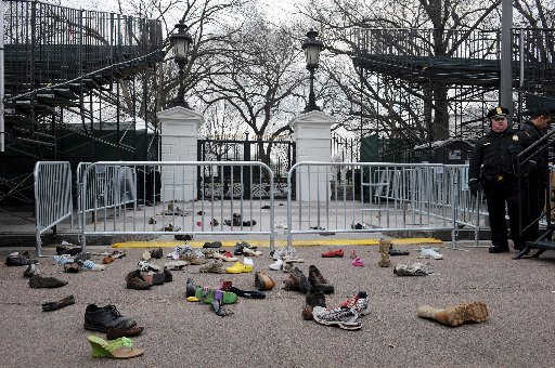 Las protestas contra Bush se realizaron frente a la Casa Blanca.