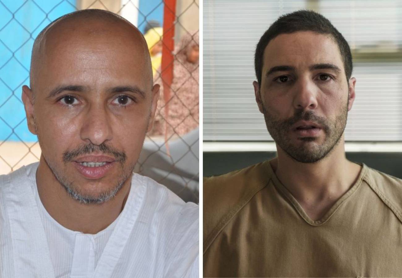 Mohamedou Ould Slahi, en una imagen de archivo, y el actor Tahar Rahim en la pelcula 'The Mauritanian'