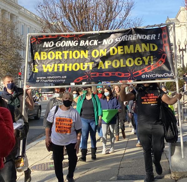 Revolution Club in Washington DC protesting for abortion rights.