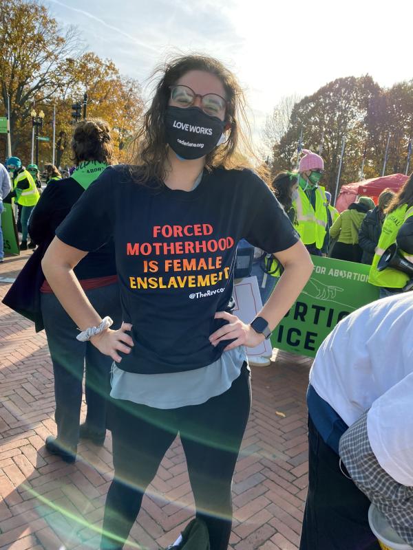 "Forced Motherhood is Female Enslavement" - at Supreme Court protest for abortion rights in Washington DC