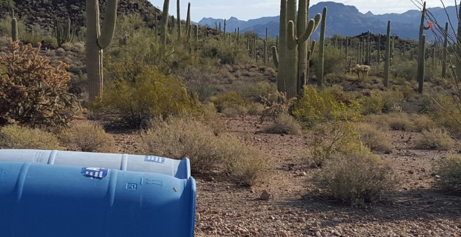 El parque nacional de Organ Pipe Cactus, situado en el lado estadounidense del desierto de Sonora, es una de las rutas que atraviesan los migrantes en su afn por alcanzar una vida mejor. Crdito: Steve Lee Saltonstall