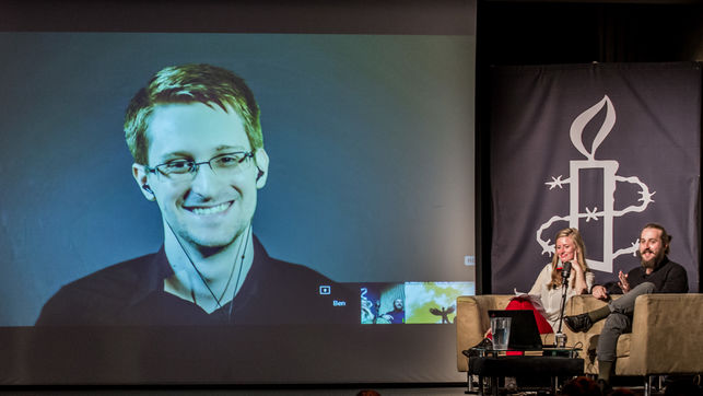 Snowden participando en un acto de Amnista Internacional en Londres  Rudi Netto