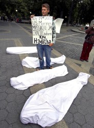 Protesting against massacre in Haditha