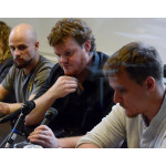 Los ex operadores de drones, desde la izq., Brandon Bryant, Michael Haas y Cian Westmoreland. Foto: Agencias