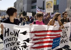 Marching against the war