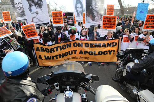 Stop Patriarchy blocks the March for Life, Washington DC January 2015