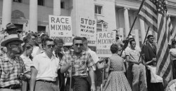 Central High School, Little Rock Arkansas, 1957  Racist Mob Rallies for White Supremacy and Segregation